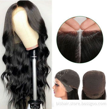 Pre Plucked Brazilian 100% Real Human Hair Long Body Wave HD Transparent Lace Body Wave Wig 100% T Part Lace Front Wigs